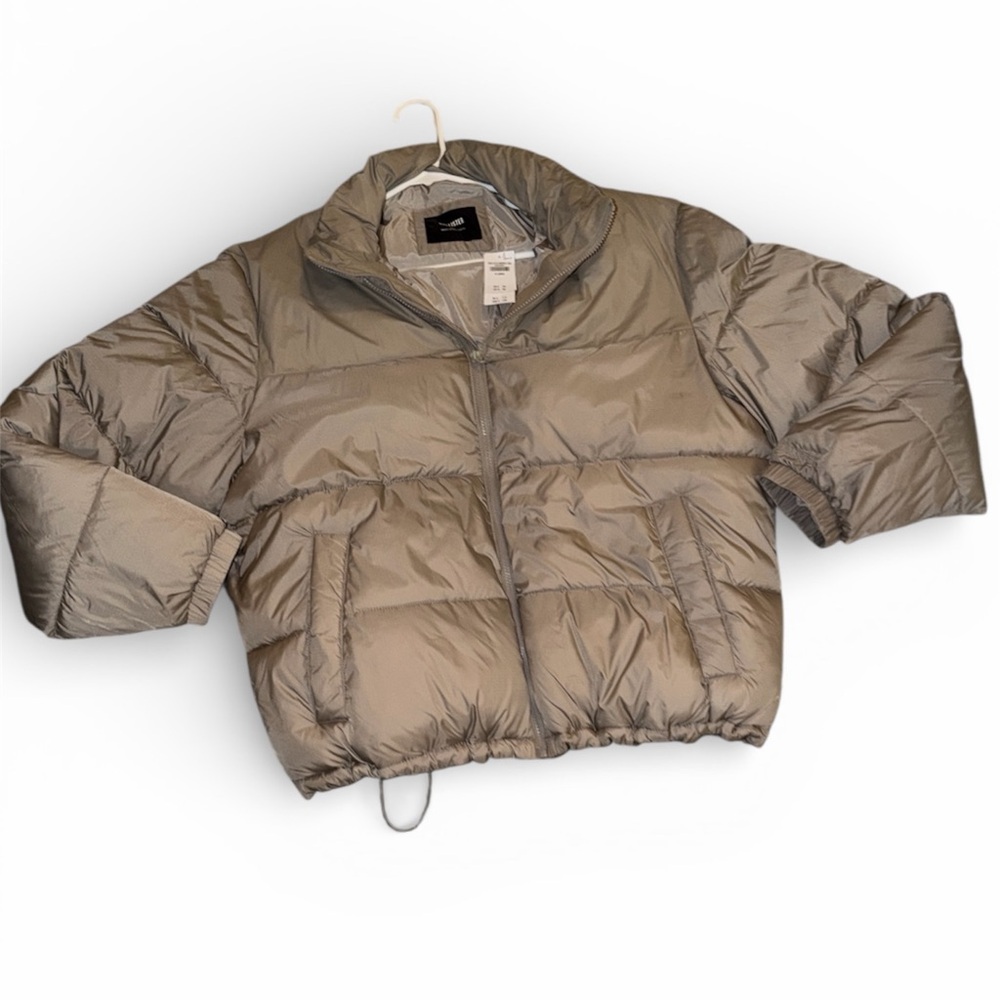 Hollister Men's Brown Puffer Jacket
